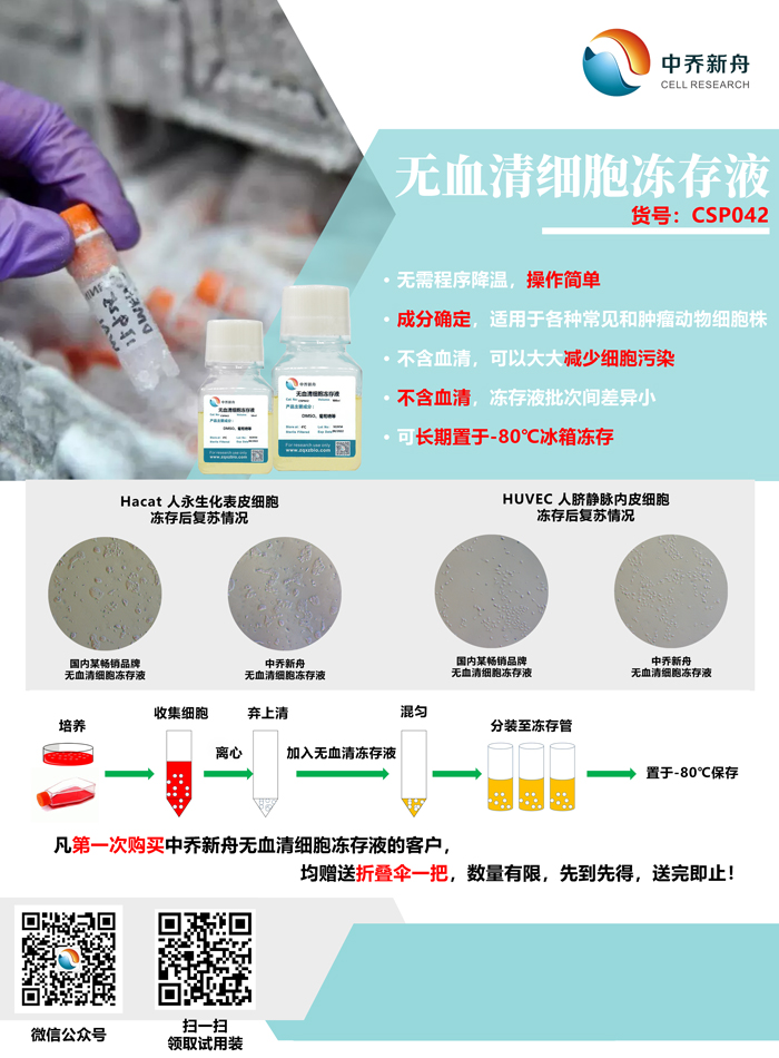 中乔新舟,科研,生物试剂,细胞技术服务,细胞冻存,细胞培养技术,无血清细胞冻存液